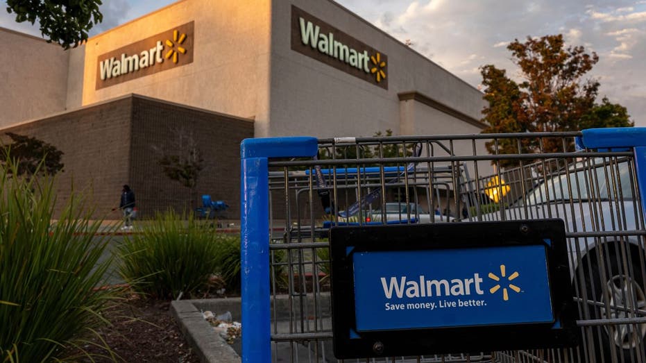 Shopping cart outside Walmart store